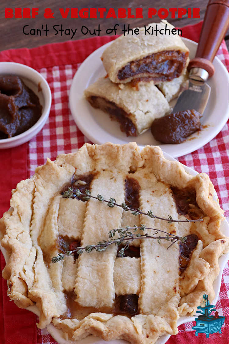 Beef & Vegetable Potpie | Can't Stay Out of the Kitchen | scrumptious #Potpie #recipe with #StewBeef seasoned with #MontrealSteakSeasoning, #potatoes, #carrots, #peas, #GreenBeans & corn in a delicious, flaky #HomemadePieCrust. Every bite is mouthwatering, irresistible comfort food! #beef #BeefAndVegetablePotPie